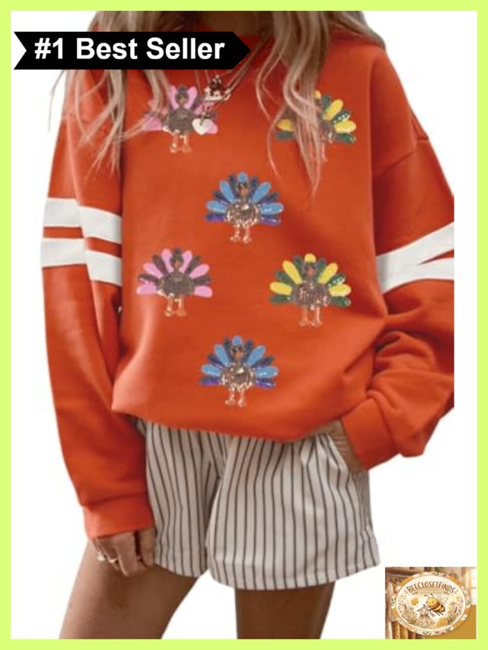 Oversized Crewneck Sweatshirt Women Long Sleeve Striped Pullover